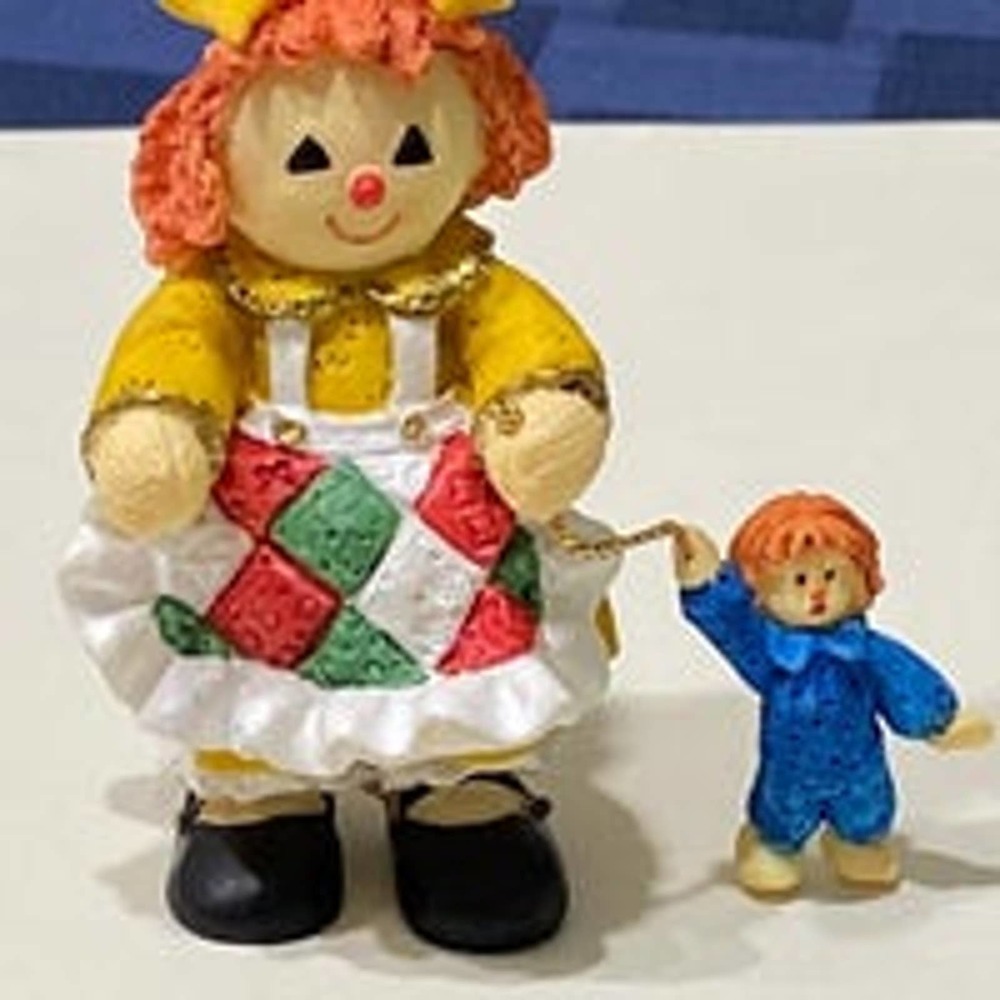 Vintage Raggedy Ann With Baby ‎ Raggedy Doll Christmas Ornament